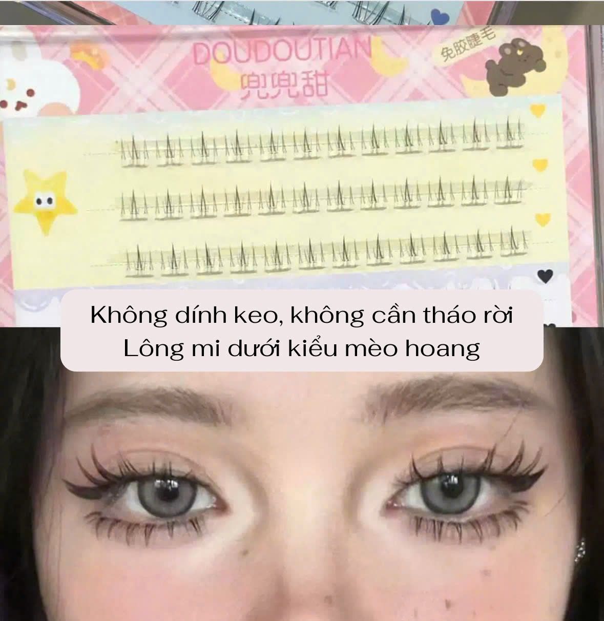 Combo nhiều mẫu mi dưới make- up không vần keo