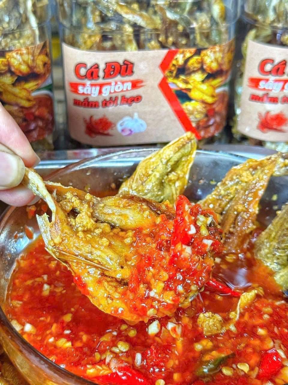 Khô cá đù sấy giòn mắm tỏi kẹo