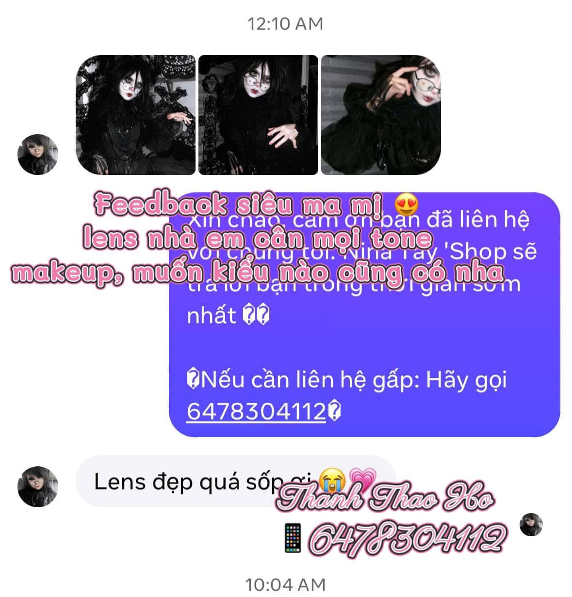 Khách feedback lens