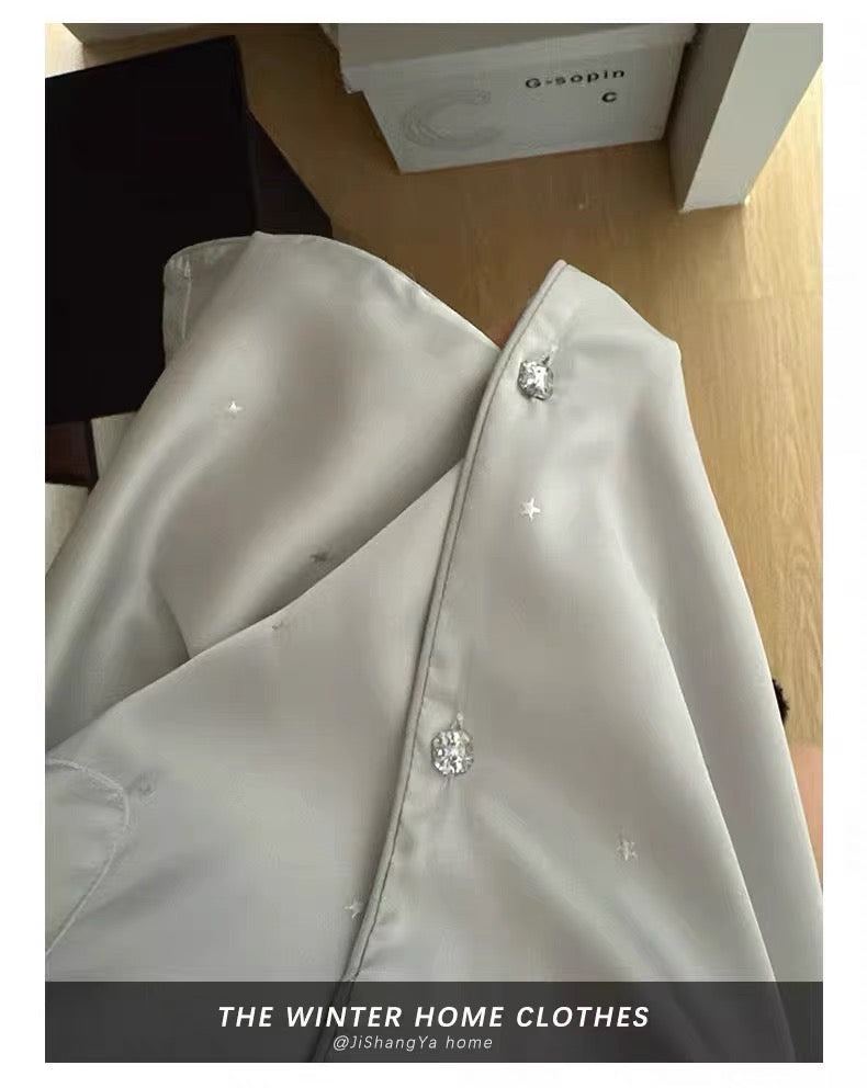 Pijama lụa băng tinh tú dài - ngắn