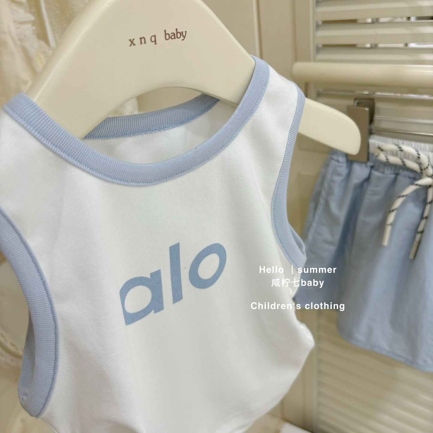 Áo ba lỗ váy xanh dương thể thao mát mẻ