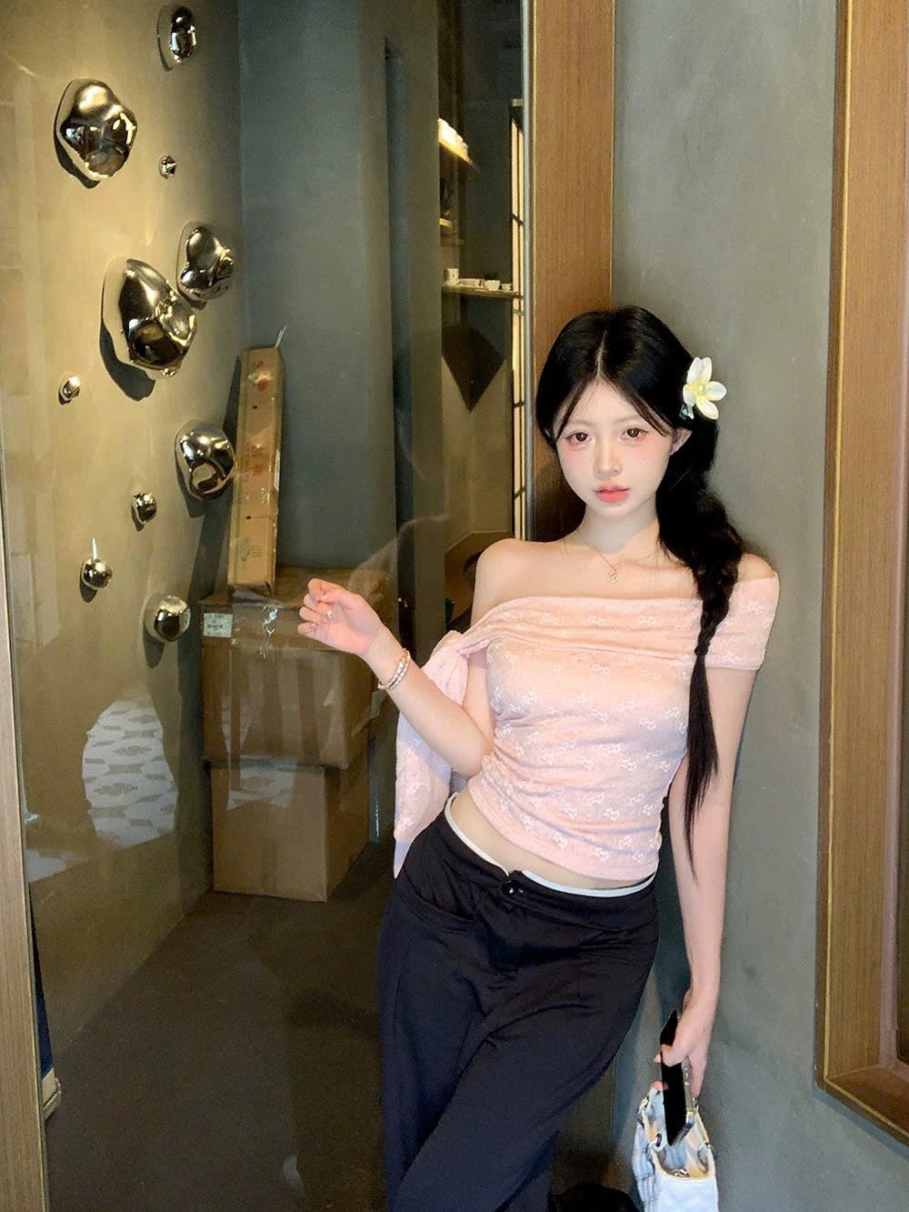 Áo ống có dây cột nơ