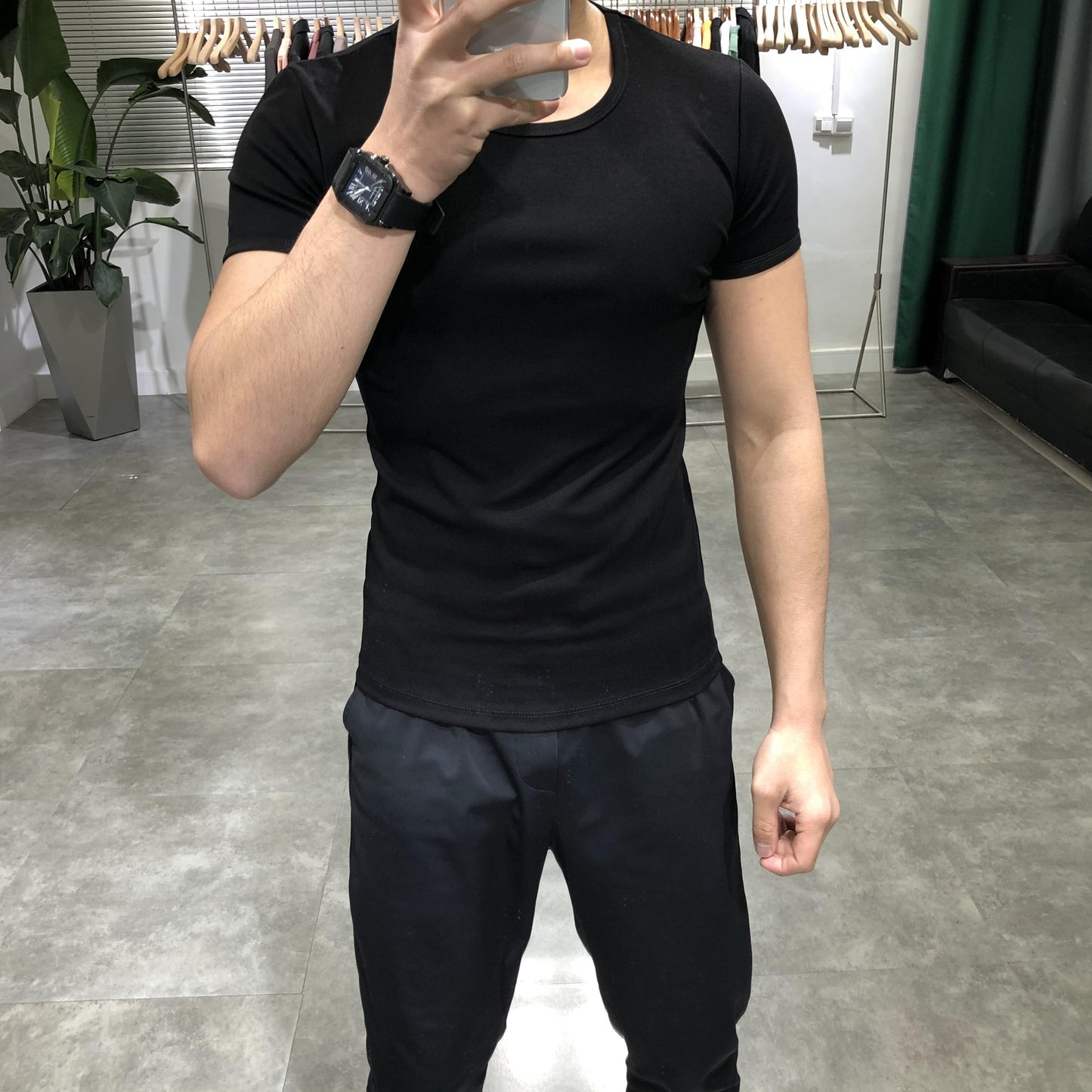Áo phông nam trơn cổ tròn ôm vừa vặn nhiều màu