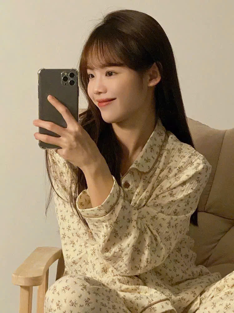 Pijama tay dài quần dài hoa nhí