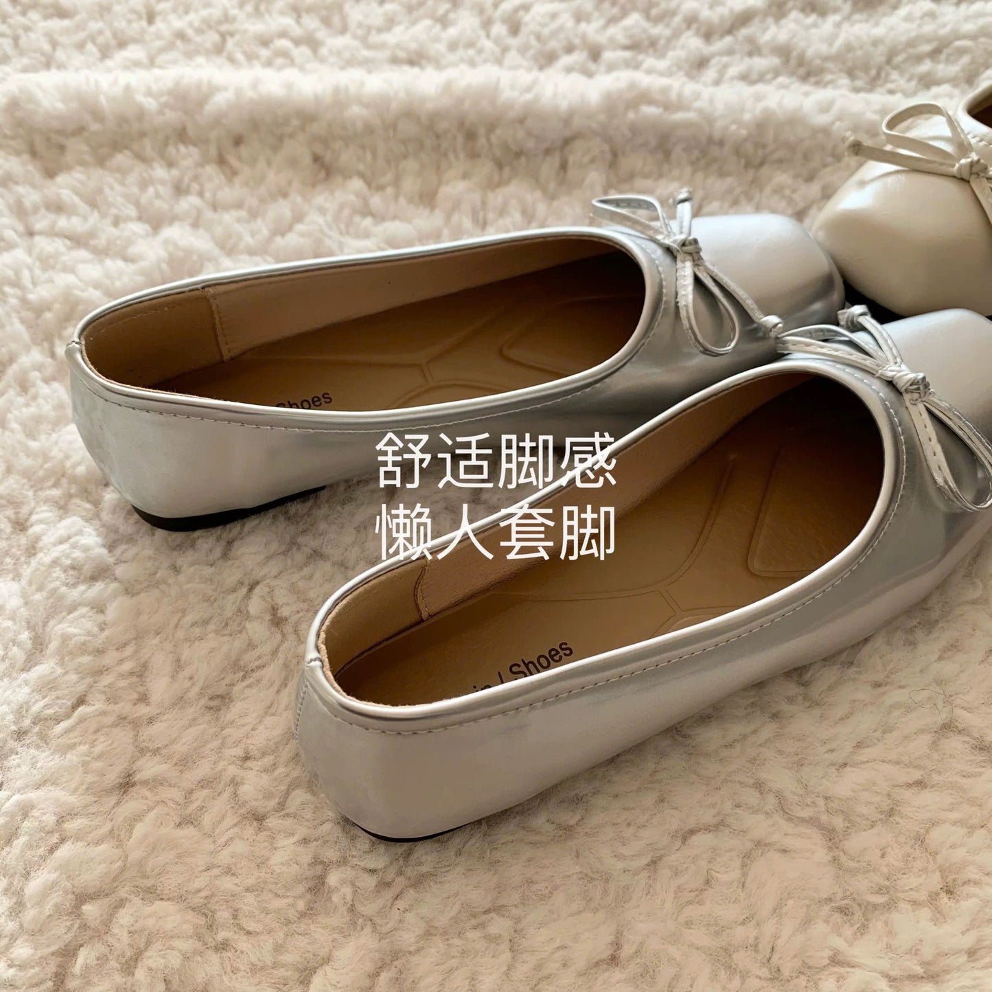 Giày búp bê nơ mũi vuông basic nữ tính