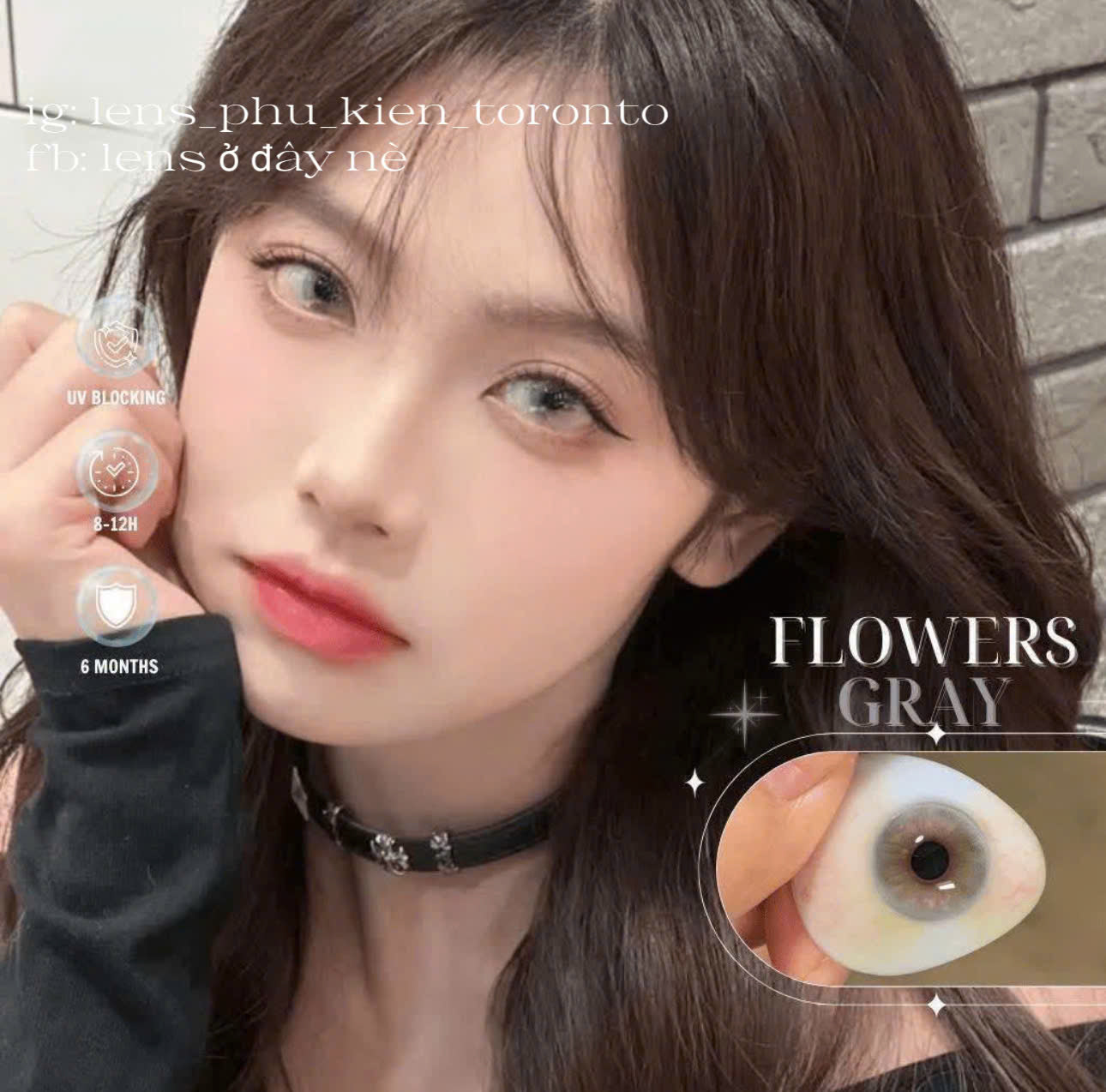 Contact Lens - Flower Gray