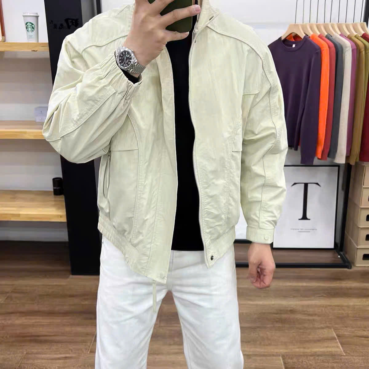 Áo khoác bomber cổ đứng nam tính