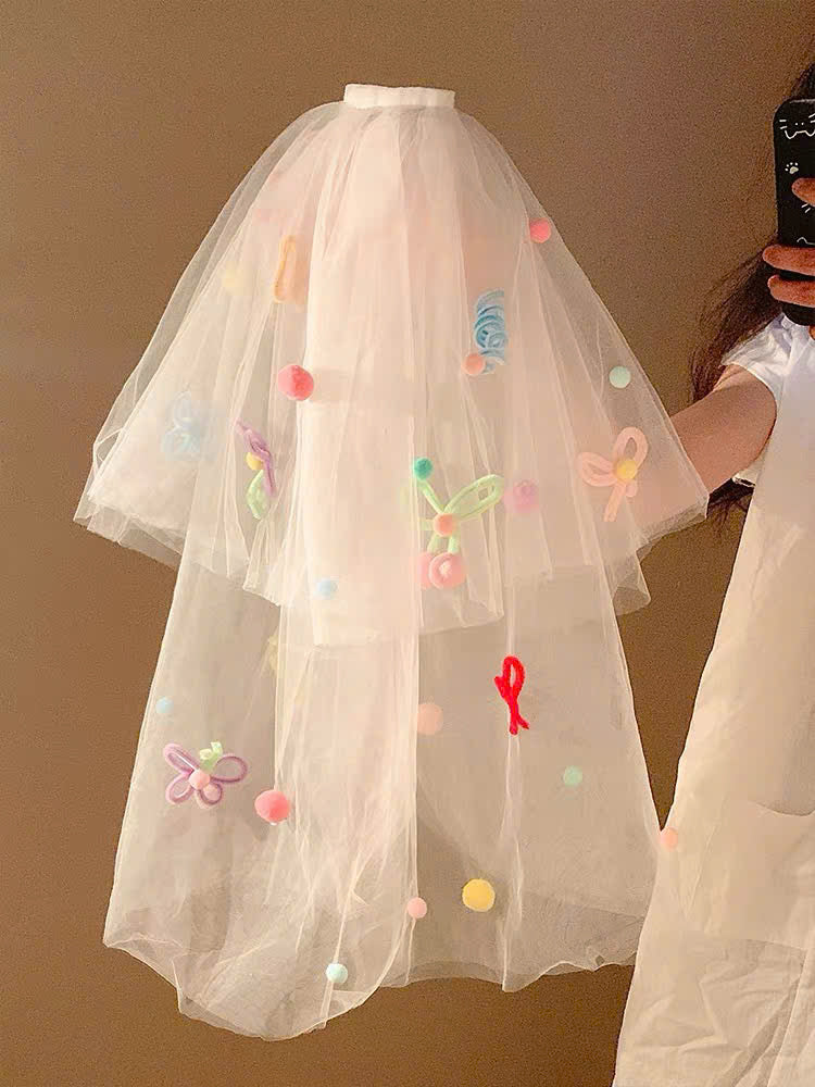 Bờm tóc veil cô dâu cài tóc chụp ảnh sinh nhật