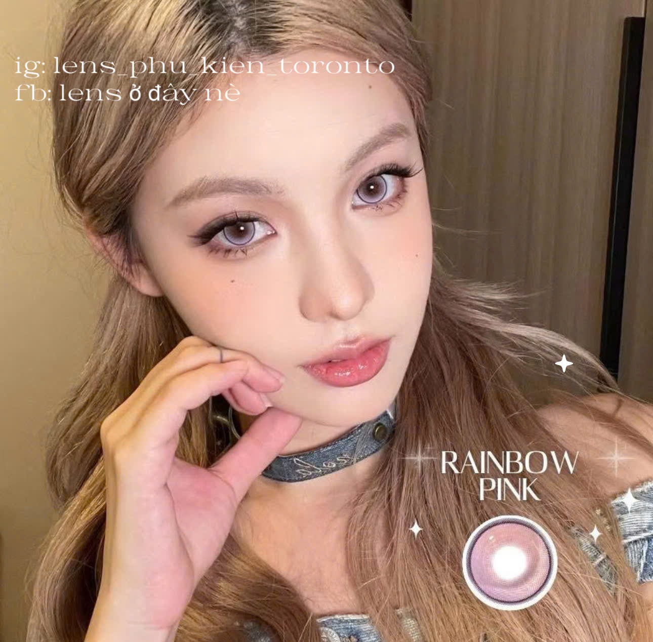 Contact Lens - Rainbow Pink