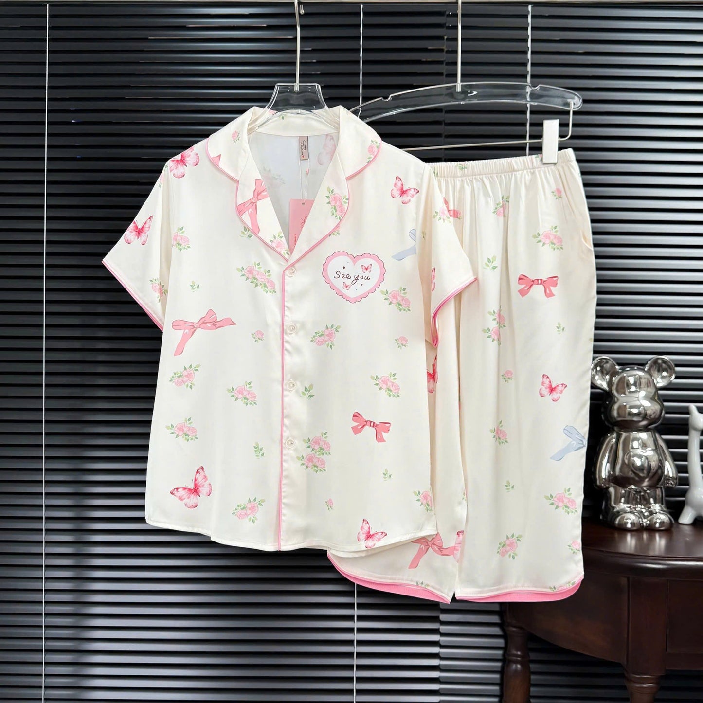 Bộ ngủ lửng Flamingo lụa Latin new