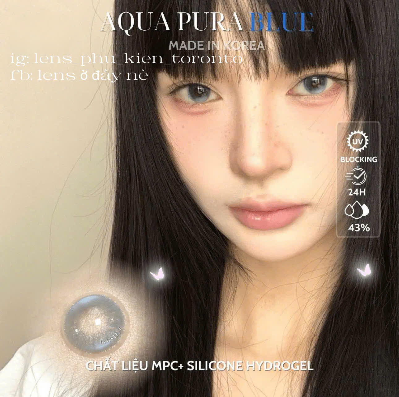 Contact Lens cao cấp - Aqua Pura Blue