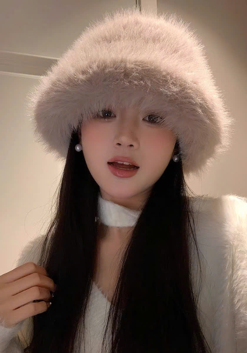 Mũ bucket lông mềm mịn mùa đông