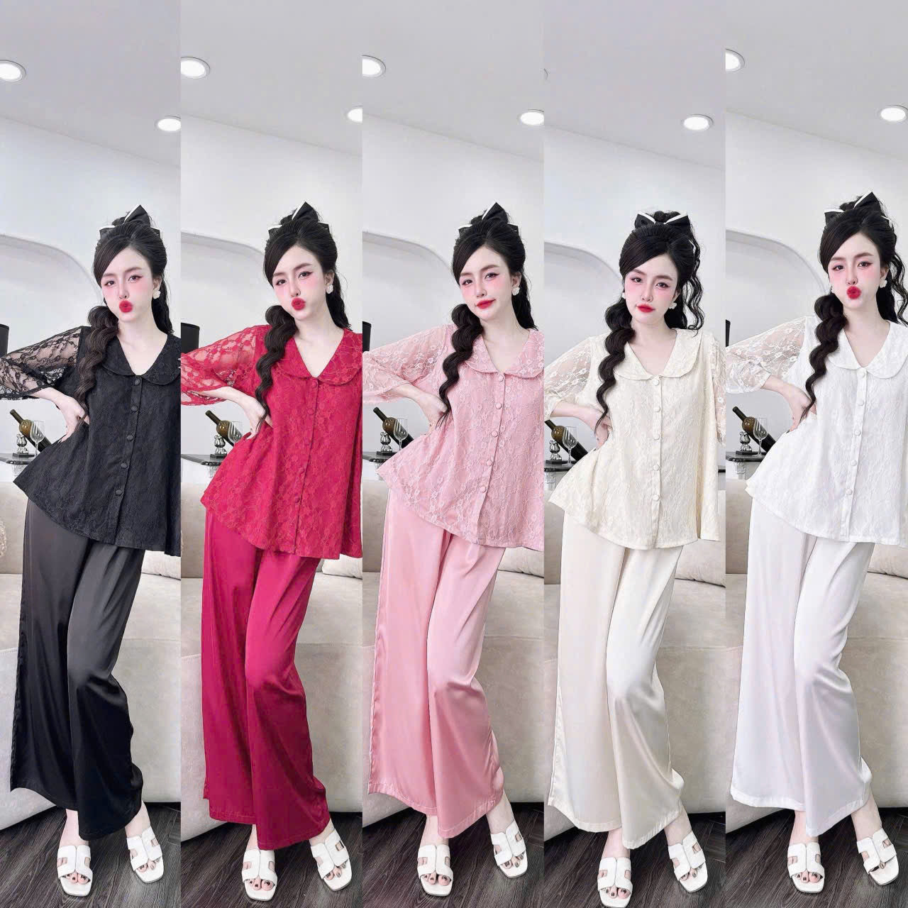 Bộ sưu tập pijama cao cấp áo tay ngắn quần dài latin