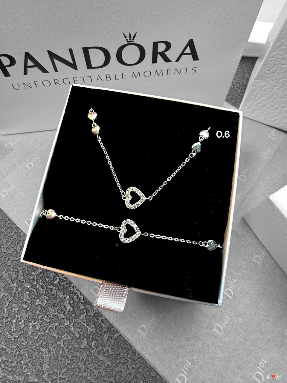 Lắc tay bạc óng ánh sáng chói bling bling