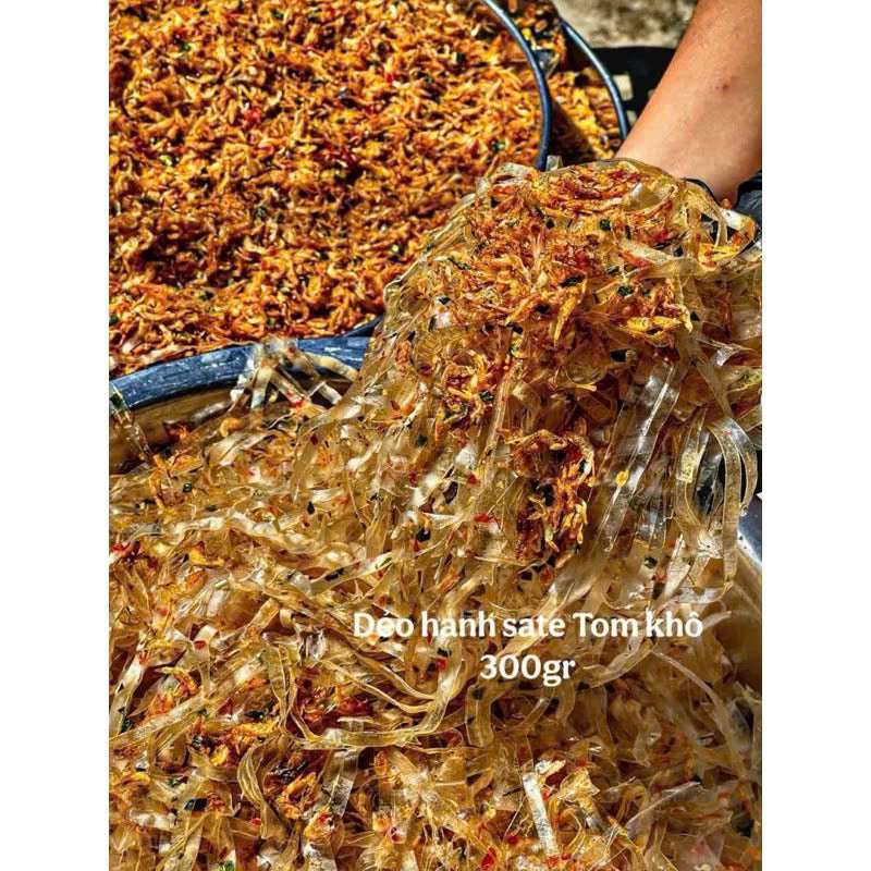 Bánh tráng dẻo hành sate tôm khô