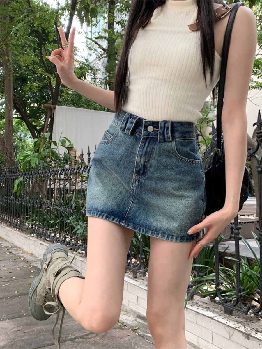 Chân váy jean mini siêu xinh gom order 27$
