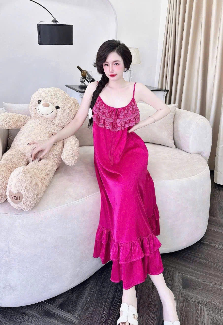 Váy lụa cao cấp dáng dài mềm mướt mịn sờ cực đã tay