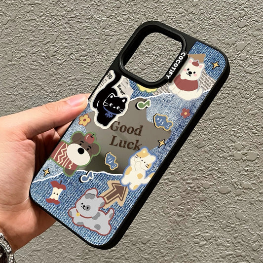 Ốp lưng IP nơ chó mèo jean ốp đôi