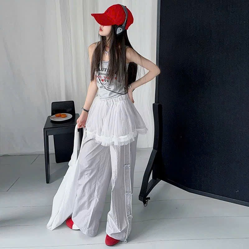 Set áo 2 dây quần phối váy đáng yêu