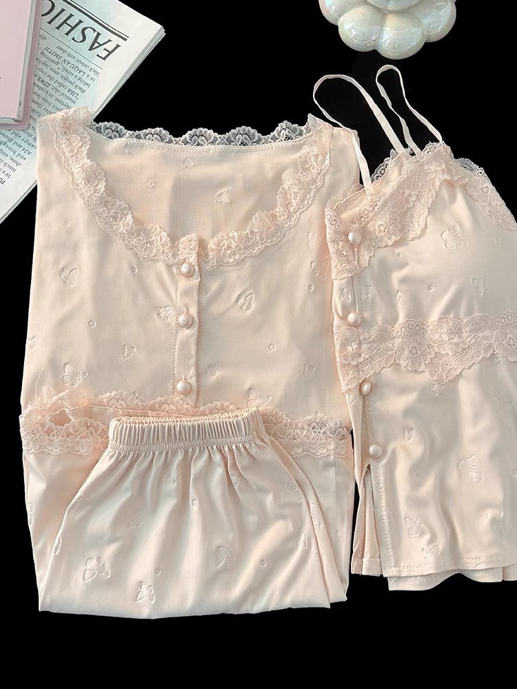 Set ngủ 3 món bướm có mút lót