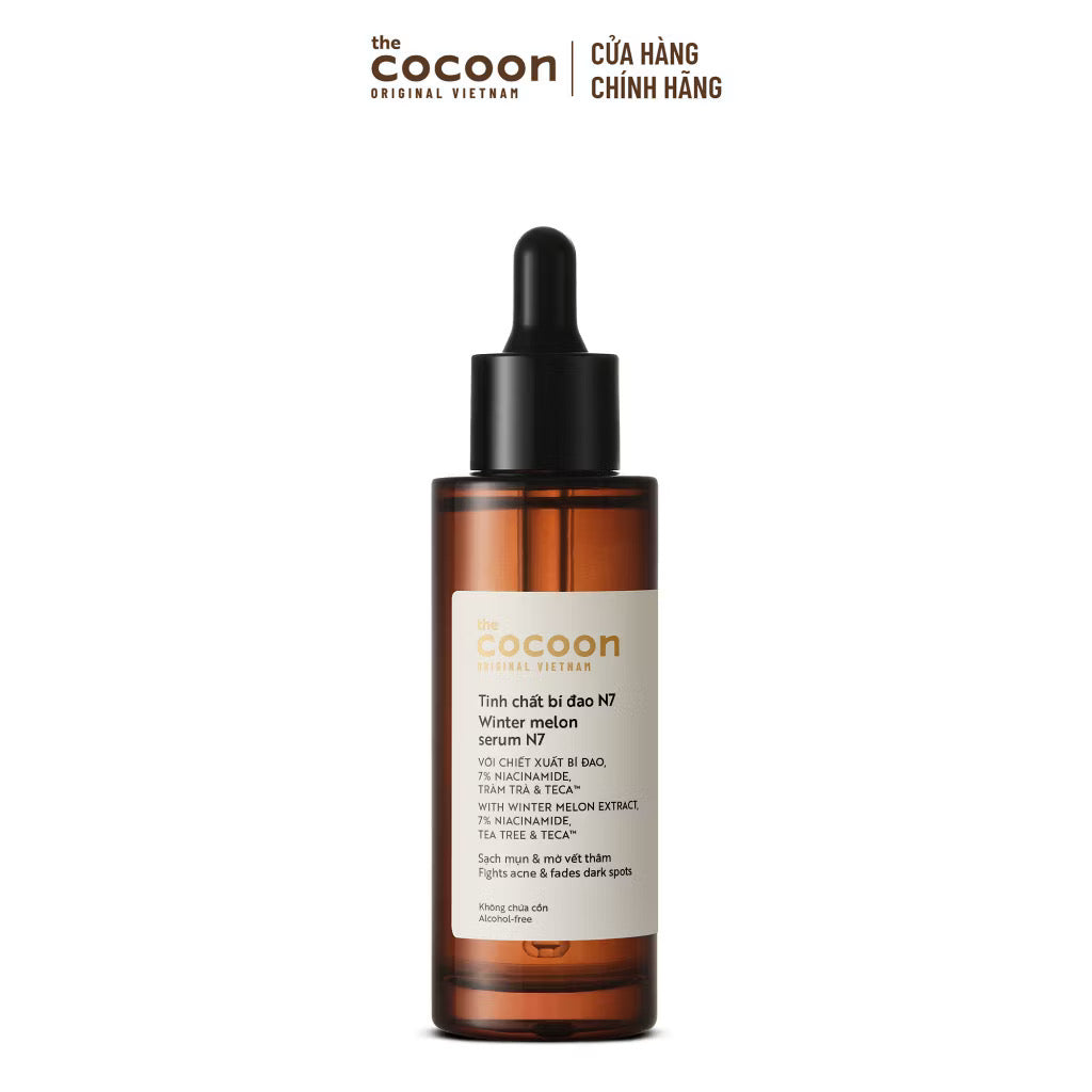 ￼Tinh chất bí đao (serum) 7% Niacinamide sạch mụn chuyên sâu & mờ vết thâm Cocoon 70ml