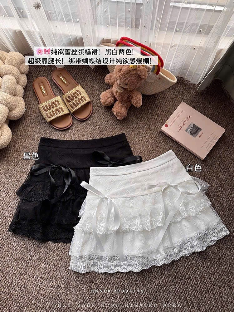 Chân váy tầng phối bèo ren xinh yêu