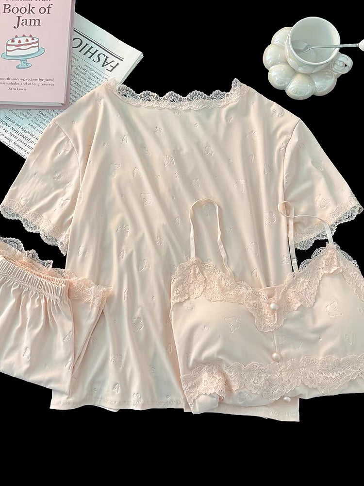 Set ngủ 3 món bướm có mút lót