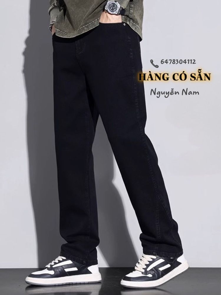 Quần bò ống xuông rộng