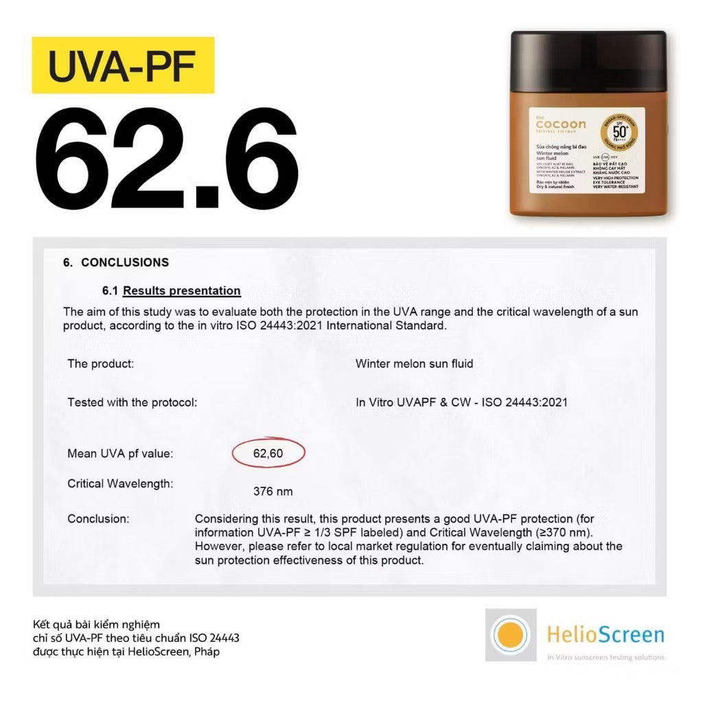 ￼Sữa chống nắng bí đao - Ráo mịn tự nhiên SPF 50+, UVA-PF 62.6 Cocoon