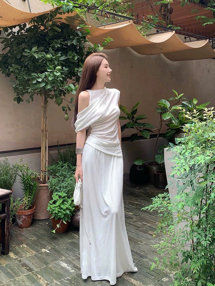 Set áo mix chân váy dài sang trọng