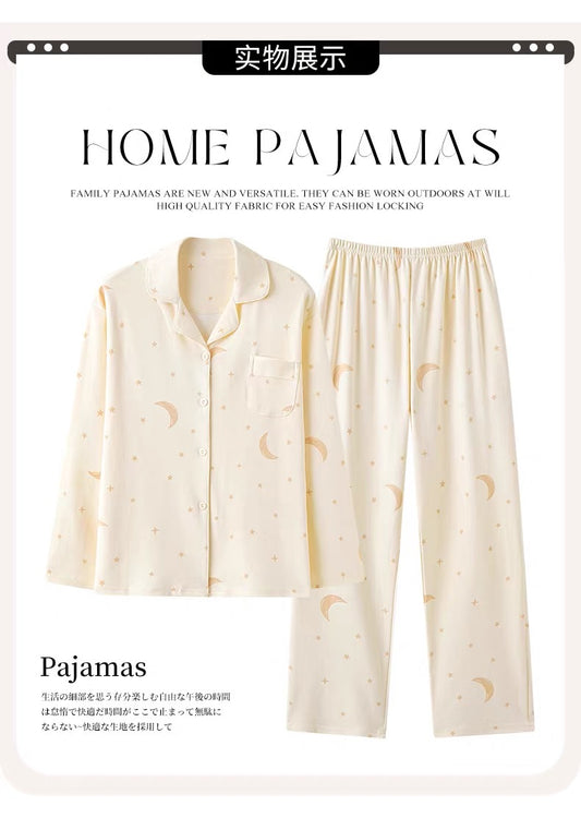 Pijama tay dài quần dài trăng sao