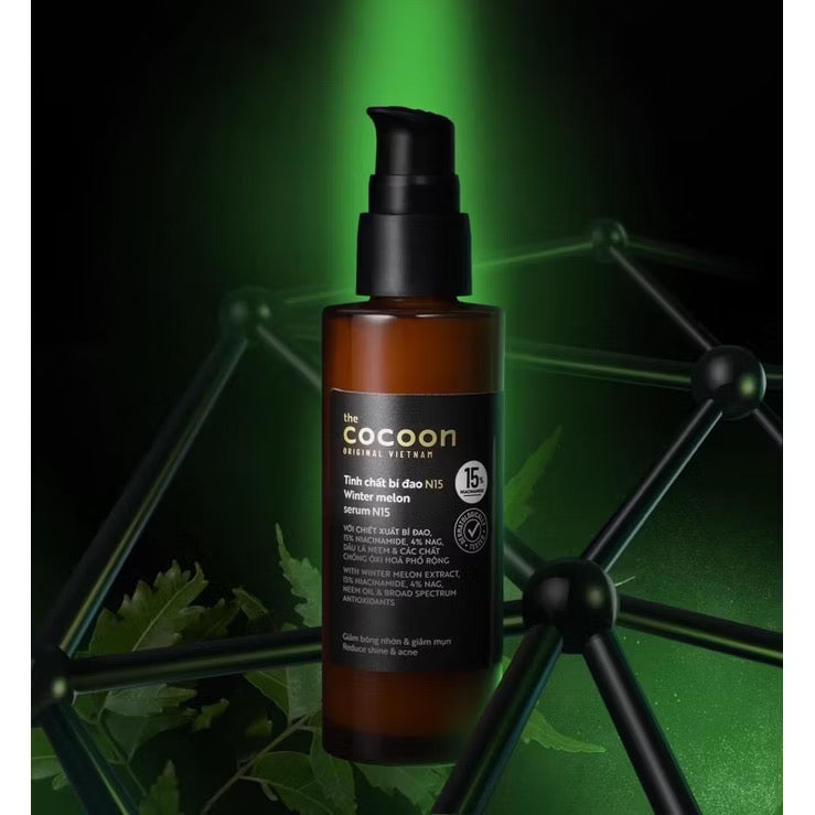 ￼Tinh chất bí đao N15 (serum) với 15% niacinamide giảm bóng nhờn và giảm mụn Cocoon 70ml