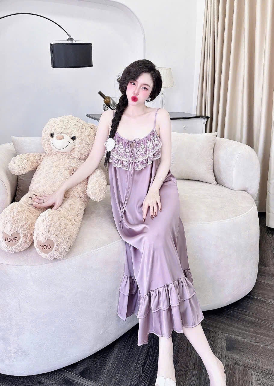 Váy lụa cao cấp dáng dài mềm mướt mịn sờ cực đã tay