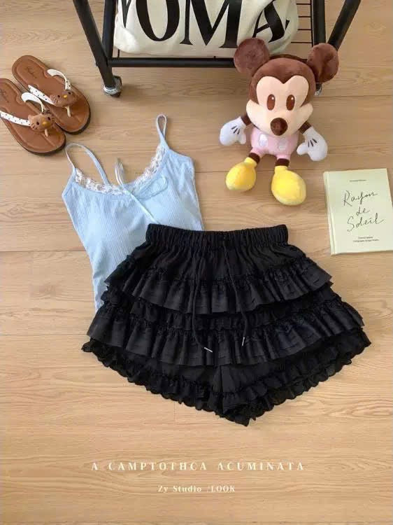 Quần giả váy ren tầng xinh