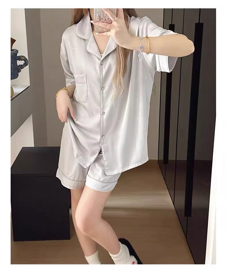 Pijama lụa băng tinh tú dài - ngắn