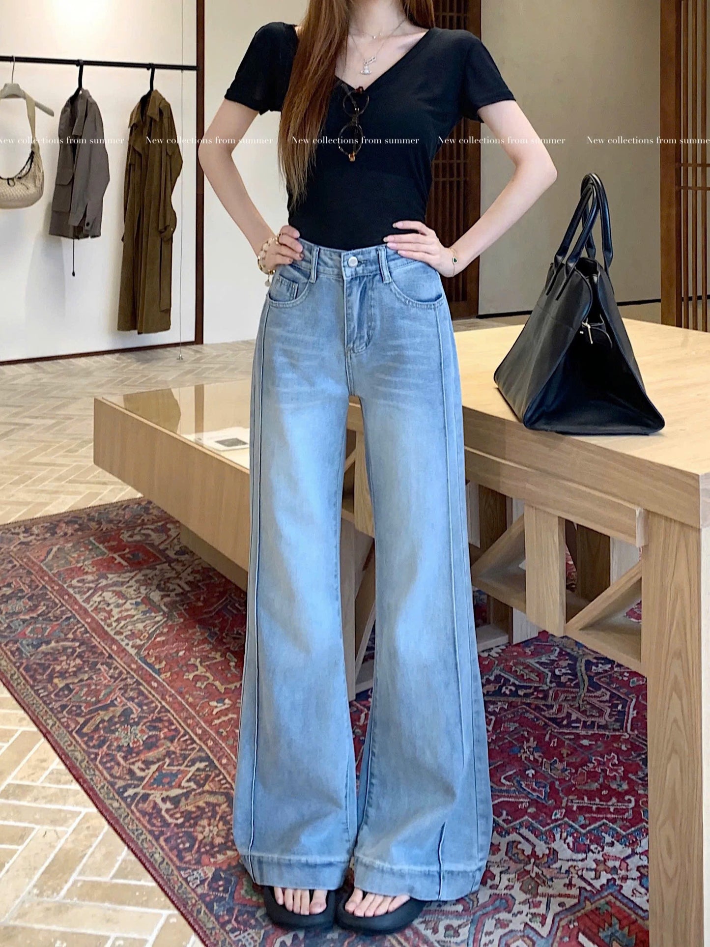 Quần jeans ống loe cạp cao tôn dáng