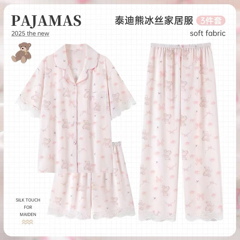 Pijama gấu nơ dễ thương