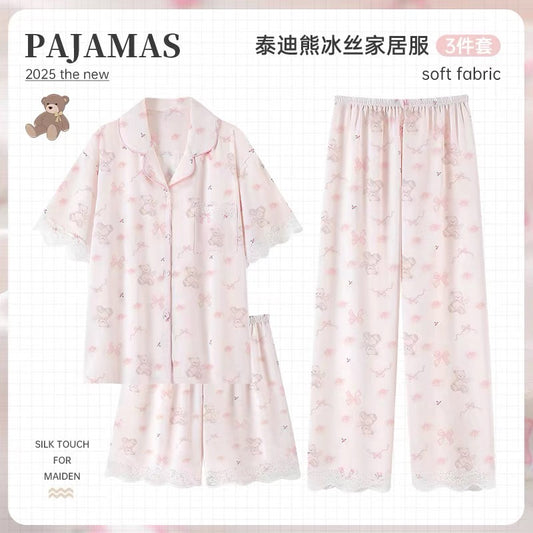 Pijama gấu nơ dễ thương