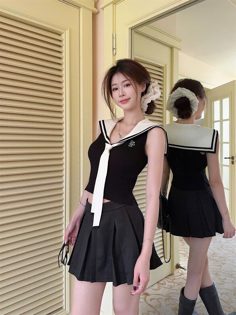 Áo cà vạt phong cách thủy thủ