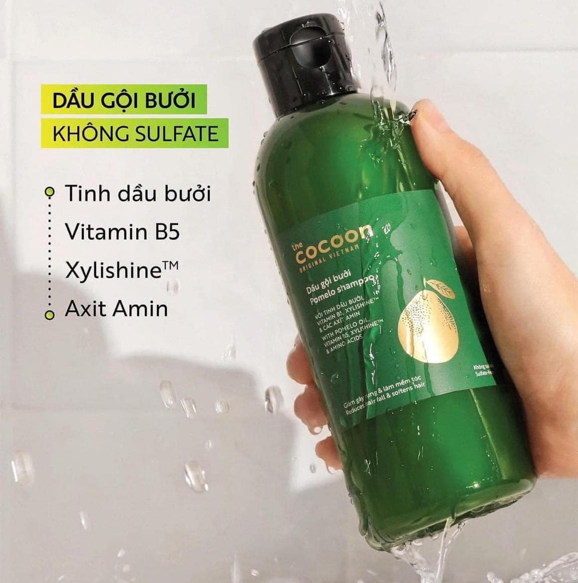 Combo Cocoon 3 món Dầu gội + Xả bưởi + Tinh dầu bưới 310ml - Tặng Son dưỡng và kẹp tóc tự chọn (Copy)