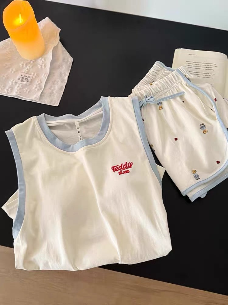 Set áo ba lỗ mút ngực quần đùi gấu