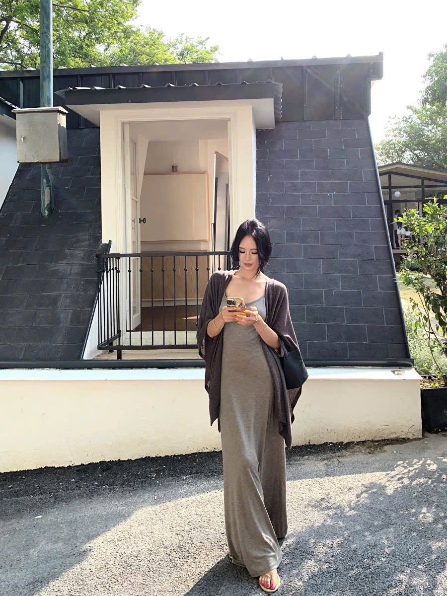 Set đầm dài body thun 2 dây