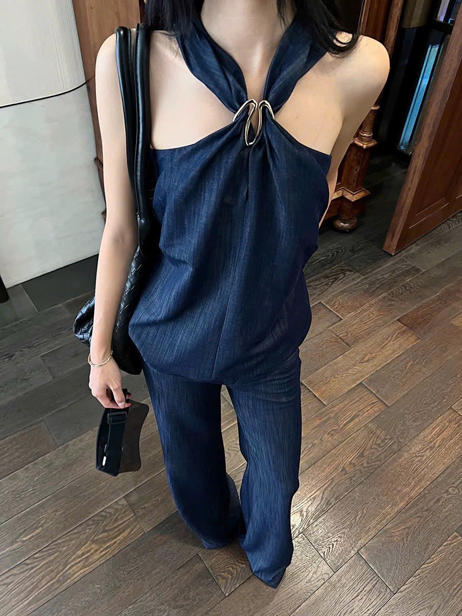 Set denim xanh cá tính