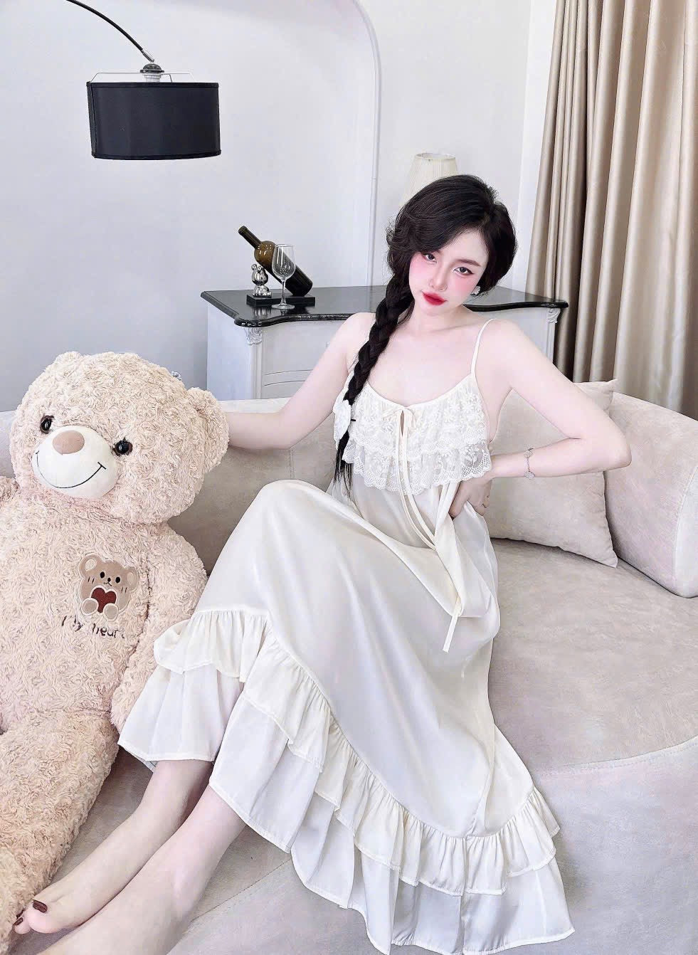 Váy lụa cao cấp dáng dài mềm mướt mịn sờ cực đã tay