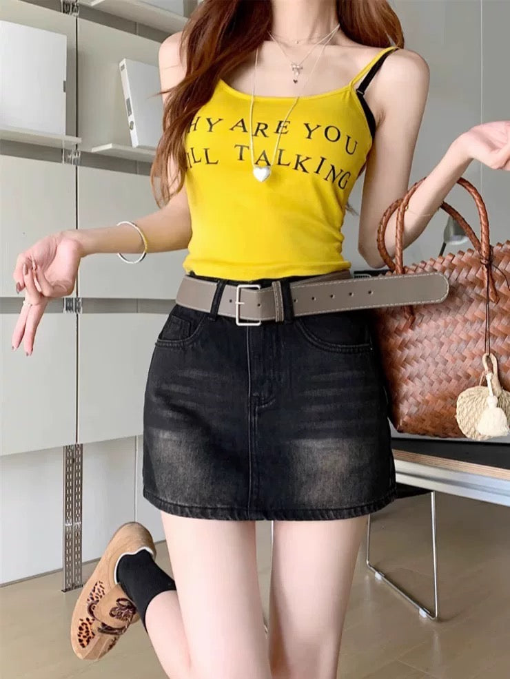 Chân váy jean 2 màu cực chất gom order 30$