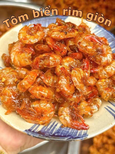 Tôm biển rim giòn thơm nức mũi