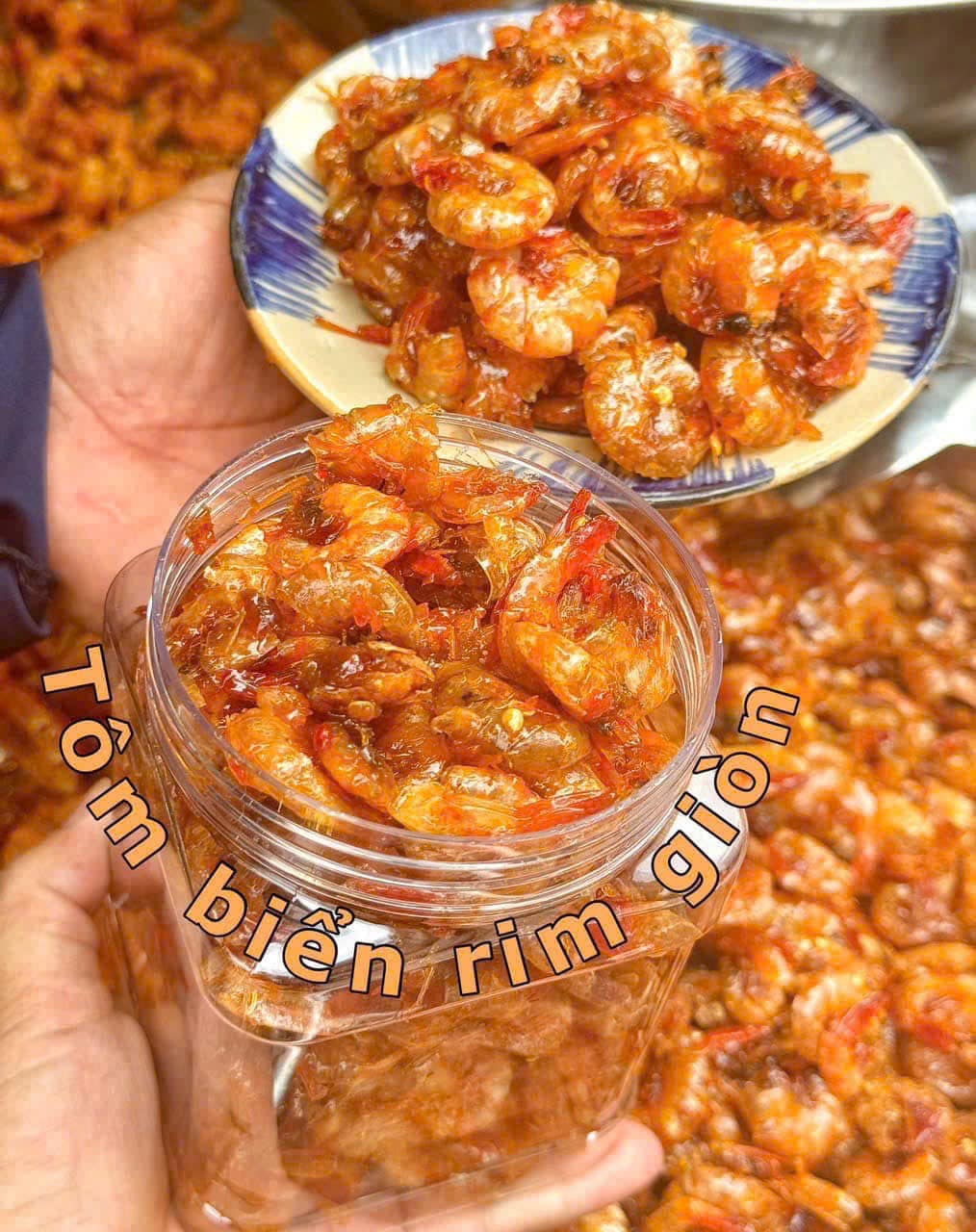Tôm biển rim giòn thơm nức mũi