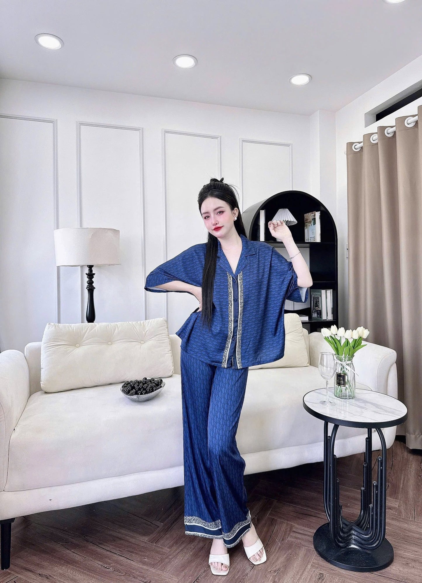Bộ pijama quần dài áo tay lỡ cánh dơi siêu xinh