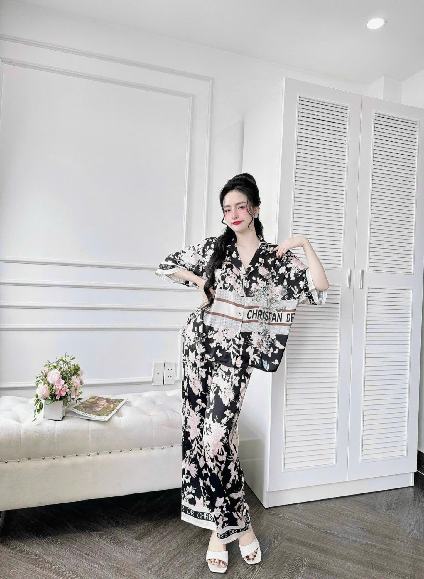 Bộ pijama quần dài áo tay lỡ cánh dơi siêu xinh