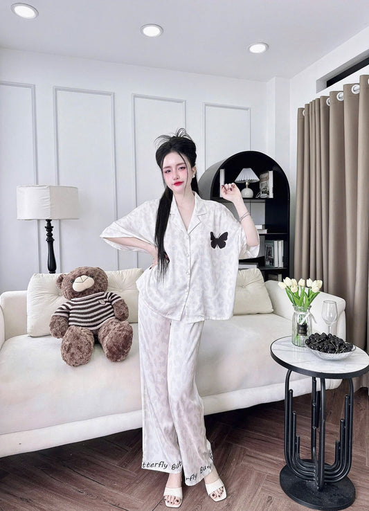 Bộ pijama quần dài áo tay lỡ cánh dơi siêu xinh